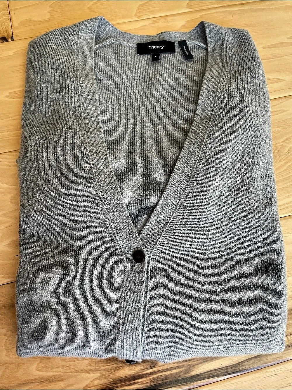Theory Cashmere V-Neck Cardigan Gray